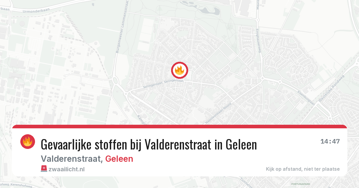 Gevaarlijke stoffen bij Valderenstraat in Geleen — 12 jun 2026
