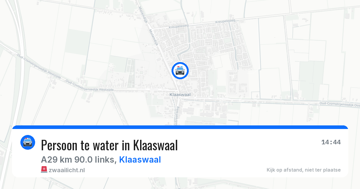 Persoon te water in Klaaswaal — 9 mei 2026