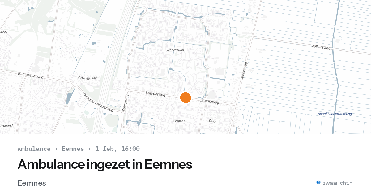 Ambulance ingezet in Eemnes — 1 feb 2026