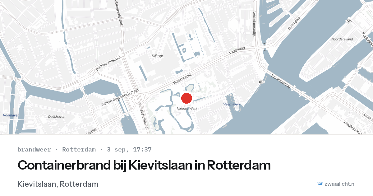 Containerbrand bij Kievitslaan in Rotterdam — 3 sep 2026