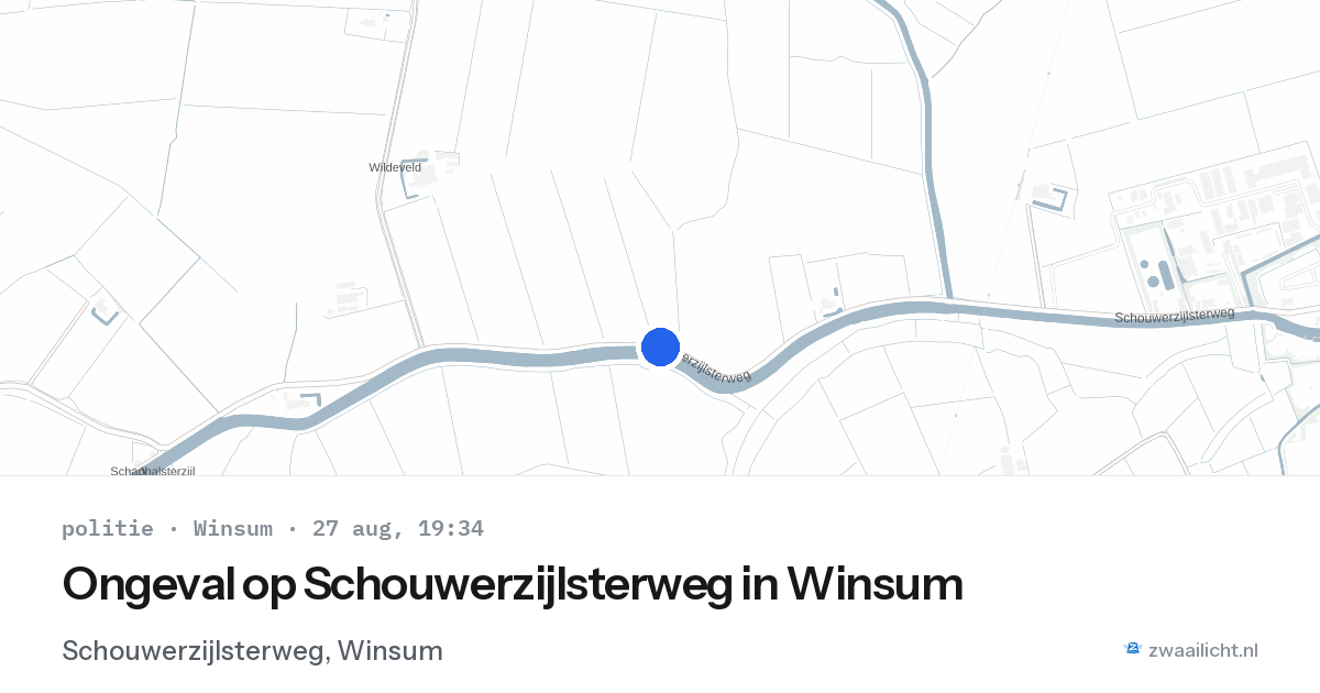 Ongeval op Schouwerzijlsterweg in Winsum — 27 aug 2026