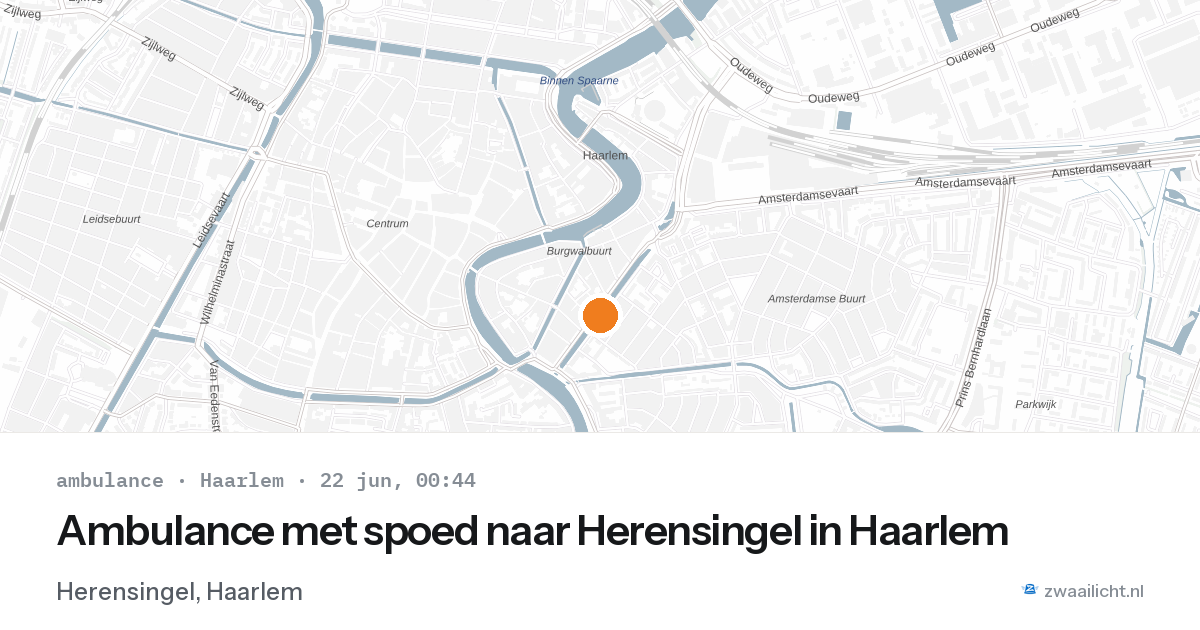 Ambulance met spoed naar Herensingel in Haarlem — 21 jun 2026