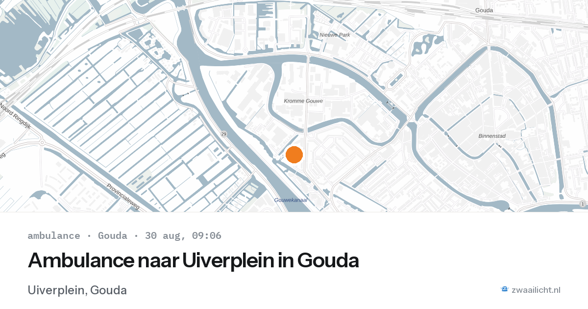 Ambulance naar Uiverplein in Gouda — 30 aug 2026