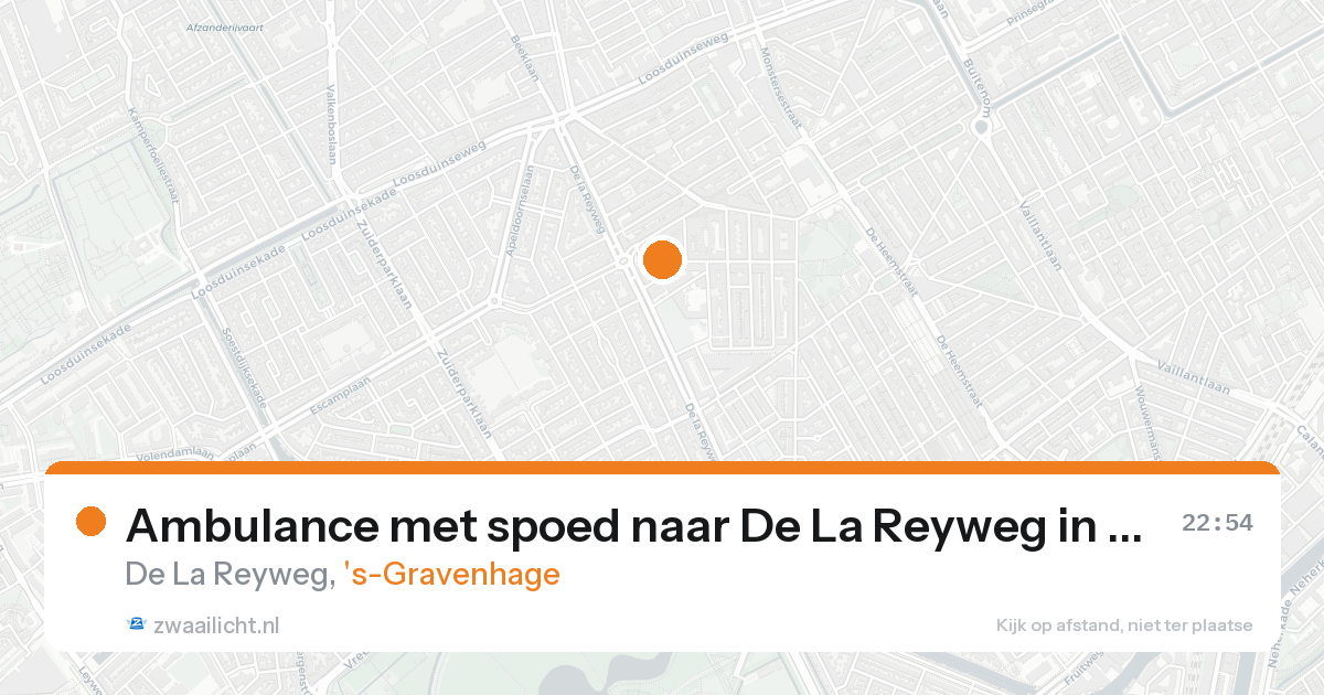 Ambulance met spoed naar De La Reyweg in 's-Gravenhage — 15 aug 2026
