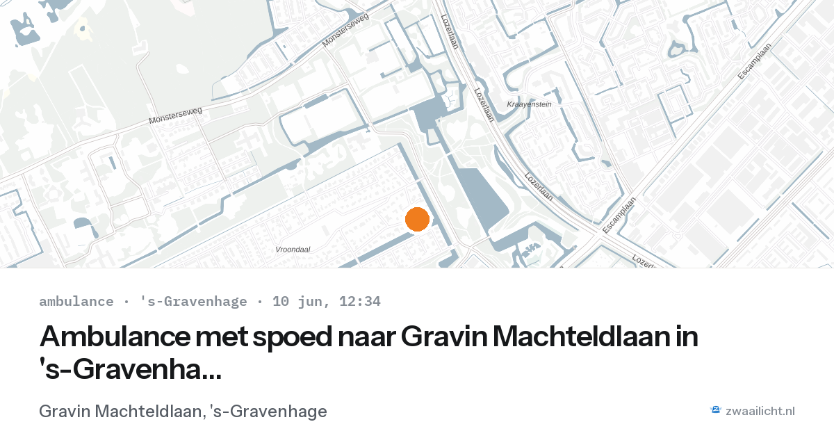 Ambulance met spoed naar Gravin Machteldlaan in 's-Gravenhage — 10 jun 2026