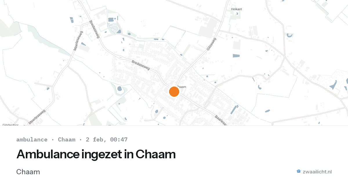 Ambulance ingezet in Chaam — 1 feb 2026