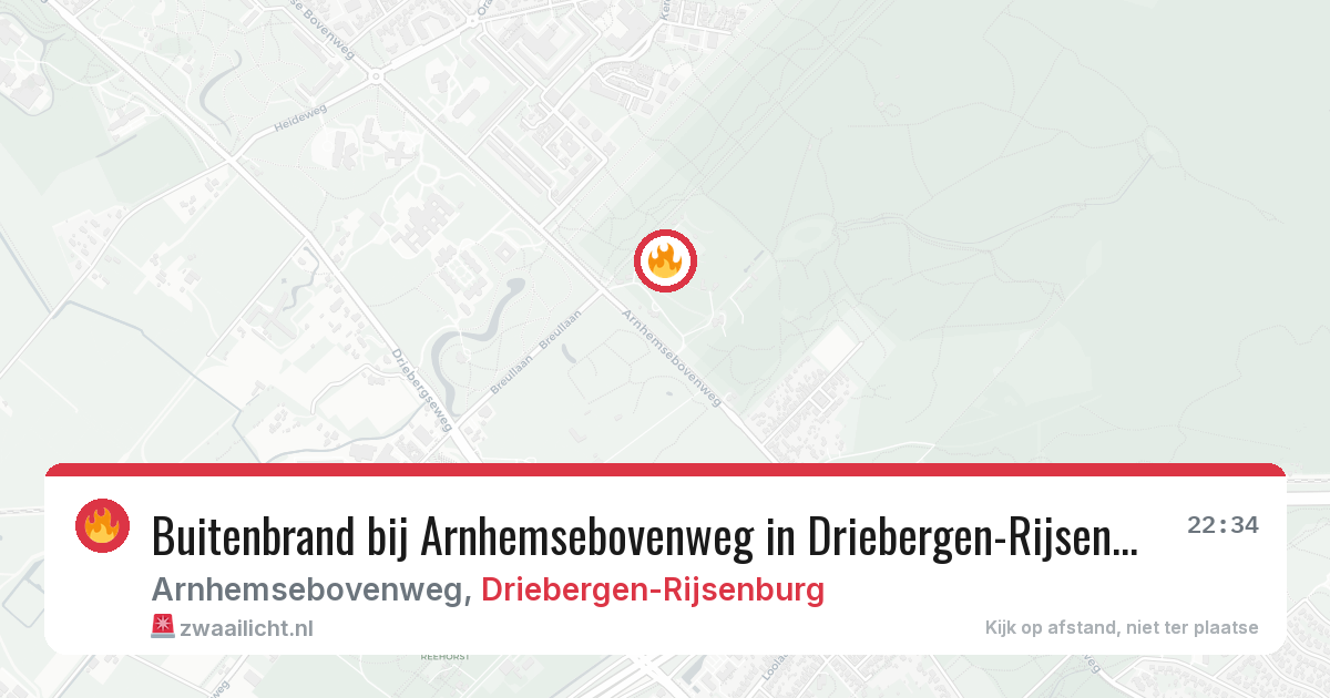 Buitenbrand bij Arnhemsebovenweg in Driebergen-Rijsenburg — 30 jul 2026