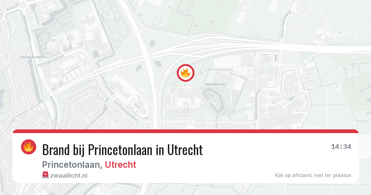 Brand bij Princetonlaan in Utrecht — 25 jun 2026