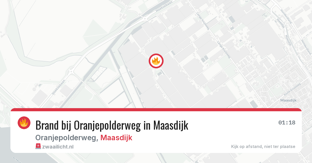 Brand bij Oranjepolderweg in Maasdijk — 10 mrt 2026