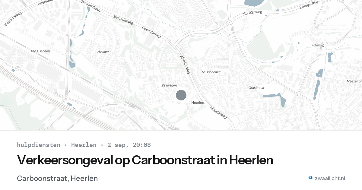 Verkeersongeval op Carboonstraat in Heerlen — 2 sep 2026