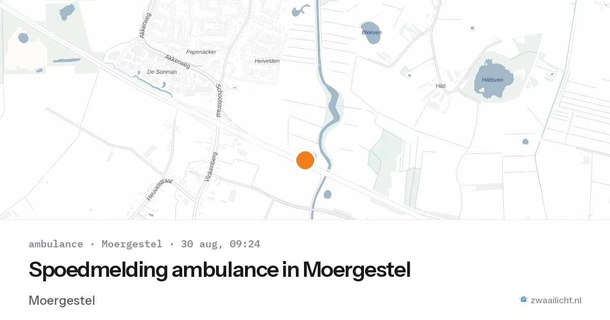 Spoedmelding ambulance in Moergestel — 30 aug 2026