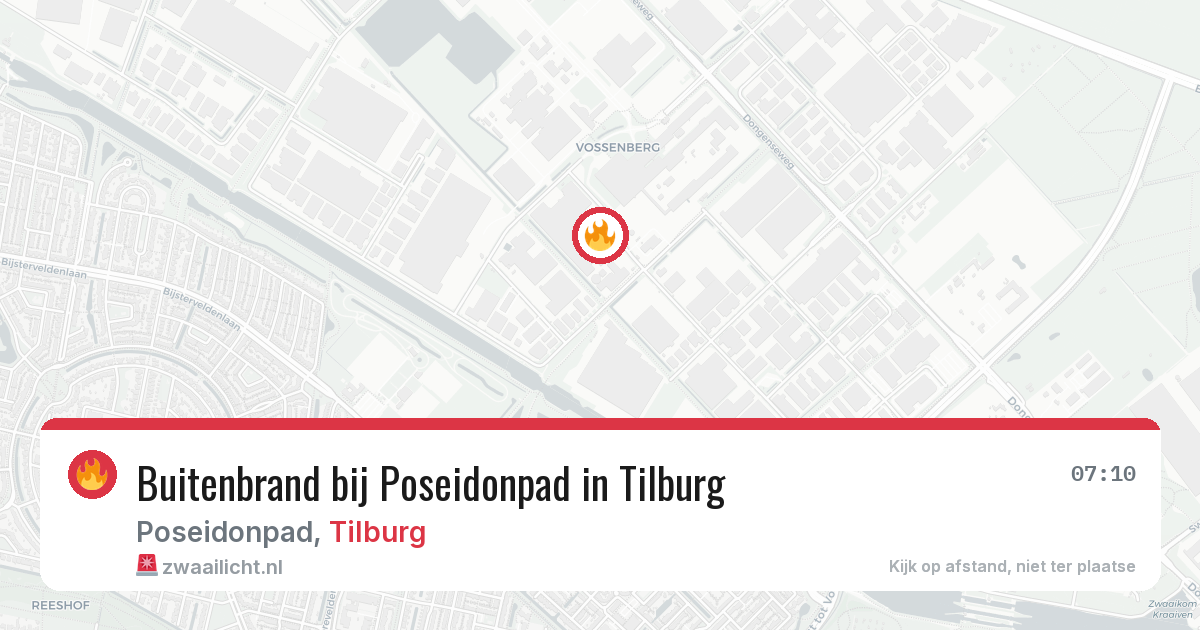 Buitenbrand bij Poseidonpad in Tilburg — 12 mei 2026
