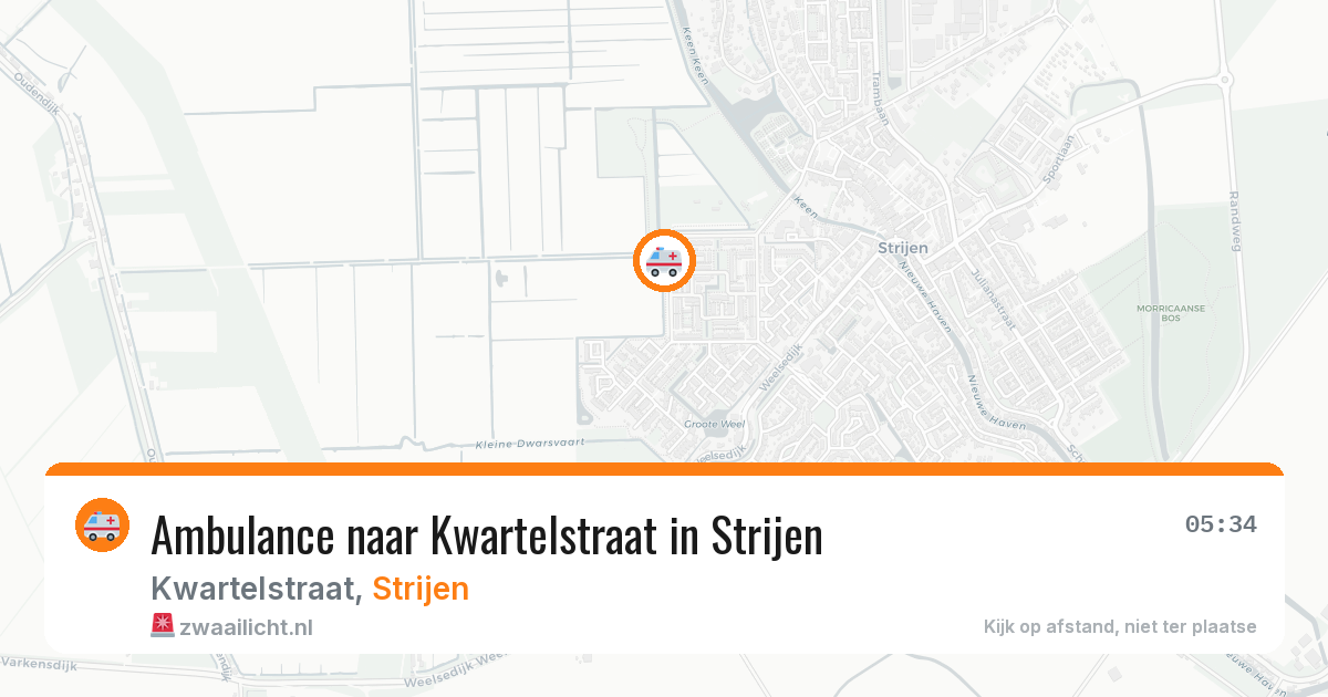 Ambulance naar Kwartelstraat in Strijen — 28 mrt 2026