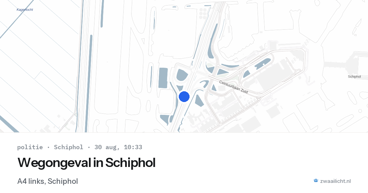 Wegongeval in Schiphol — 30 aug 2026
