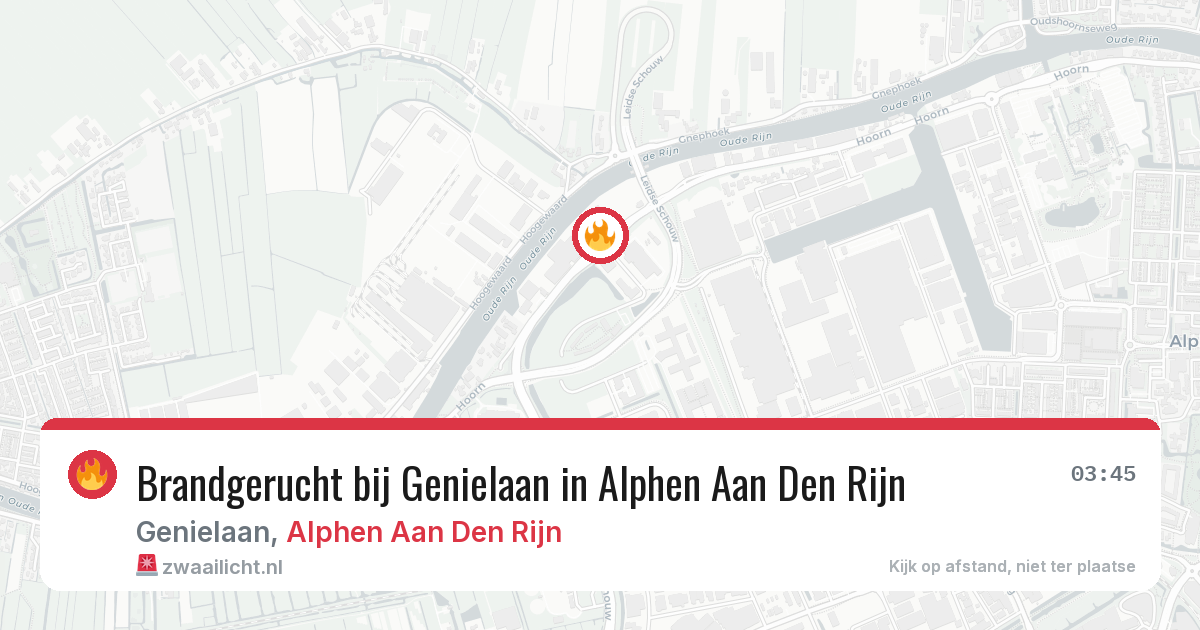 Brandgerucht bij Genielaan in Alphen Aan Den Rijn — 25 jul 2026