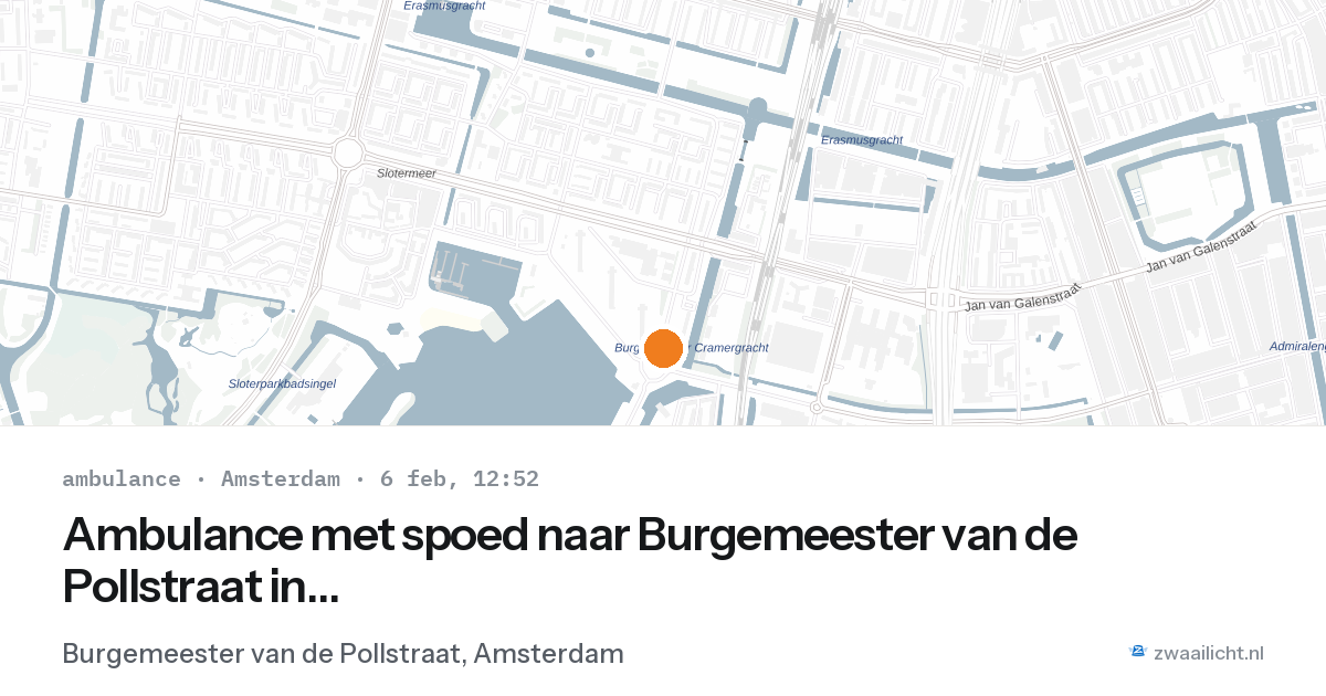 Ambulance met spoed naar Burgemeester van de Pollstraat in Amsterdam — 6 feb 2026