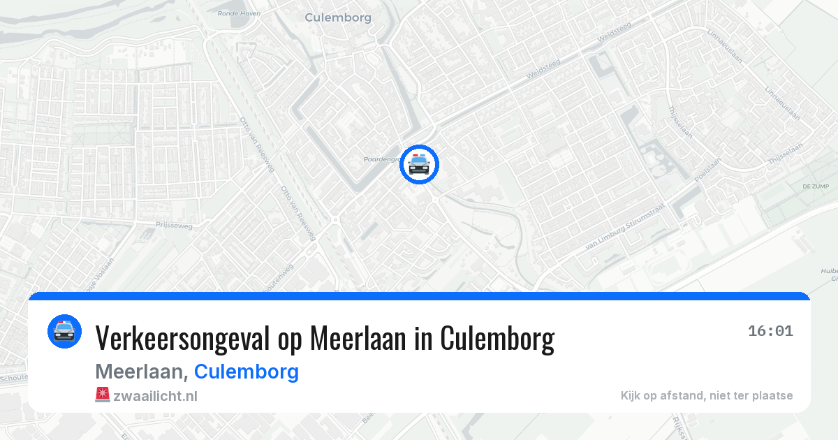 Verkeersongeval op Meerlaan in Culemborg — 10 jun 2026