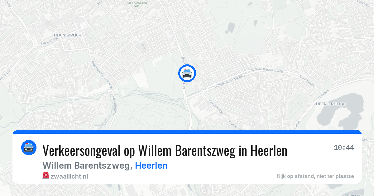 Verkeersongeval op Willem Barentszweg in Heerlen — 18 jan 2026