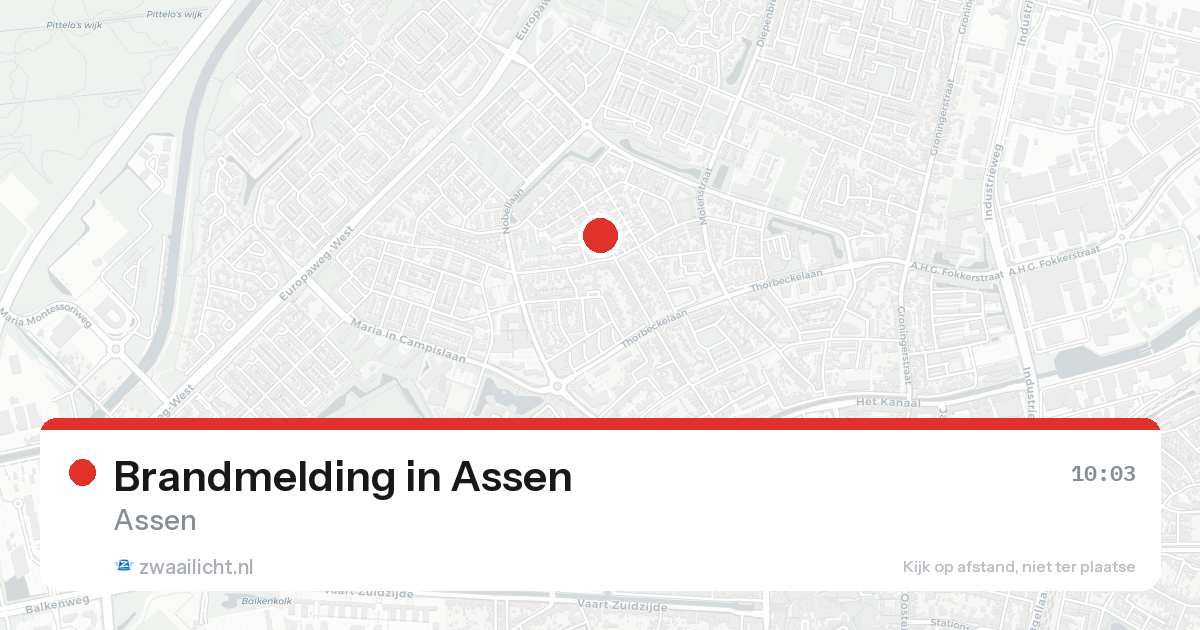 Brandmelding in Assen — 21 aug 2026