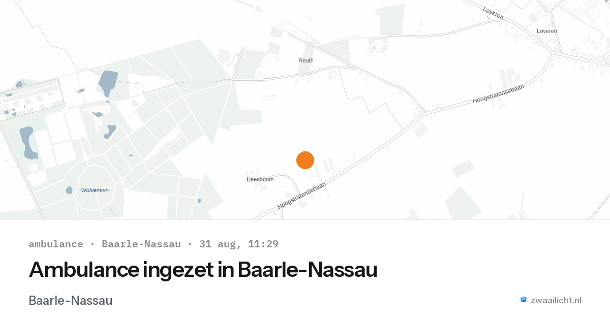 Ambulance ingezet in Baarle-Nassau — 31 aug 2026
