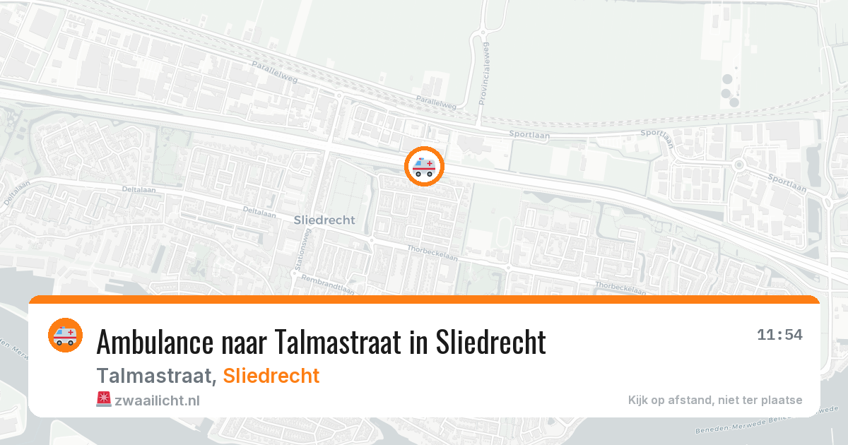 Ambulance naar Talmastraat in Sliedrecht — 20 mrt 2026