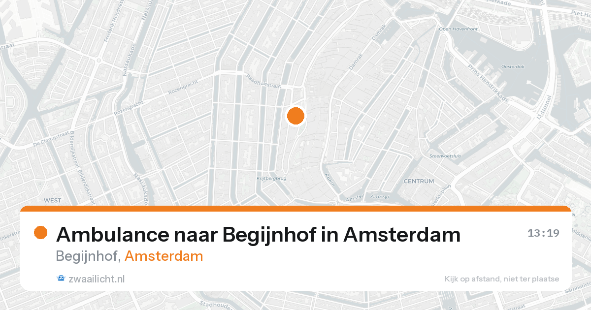 Ambulance naar Begijnhof in Amsterdam — 15 aug 2026