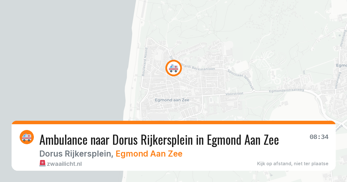 Ambulance naar Dorus Rijkersplein in Egmond Aan Zee — 6 aug 2026