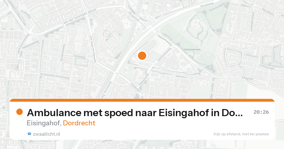 Ambulance met spoed naar Eisingahof in Dordrecht — 18 aug 2026