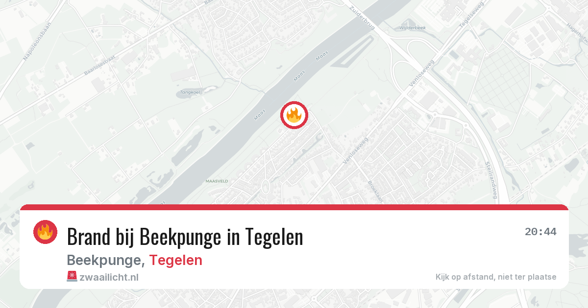 Brand bij Beekpunge in Tegelen — 15 apr 2026