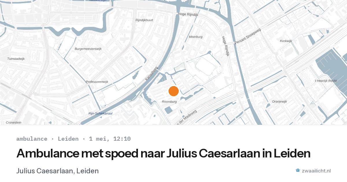 Ambulance met spoed naar Julius Caesarlaan in Leiden — 1 mei 2026