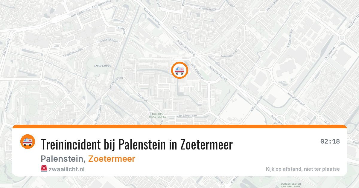 Treinincident bij Palenstein in Zoetermeer — 1 aug 2026