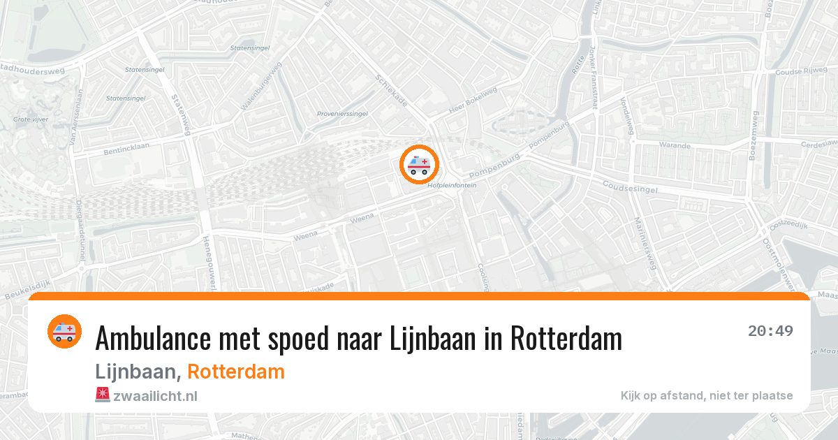 Ambulance met spoed naar Lijnbaan in Rotterdam — 6 jul 2026