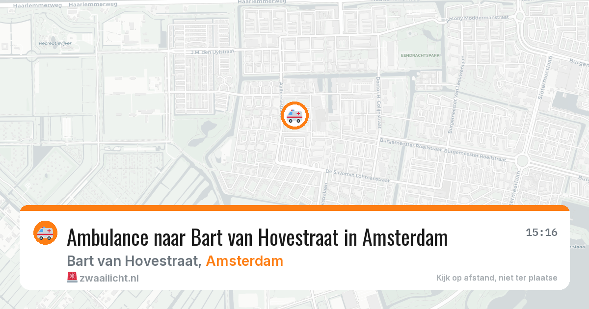 Ambulance naar Bart van Hovestraat in Amsterdam — 3 aug 2026