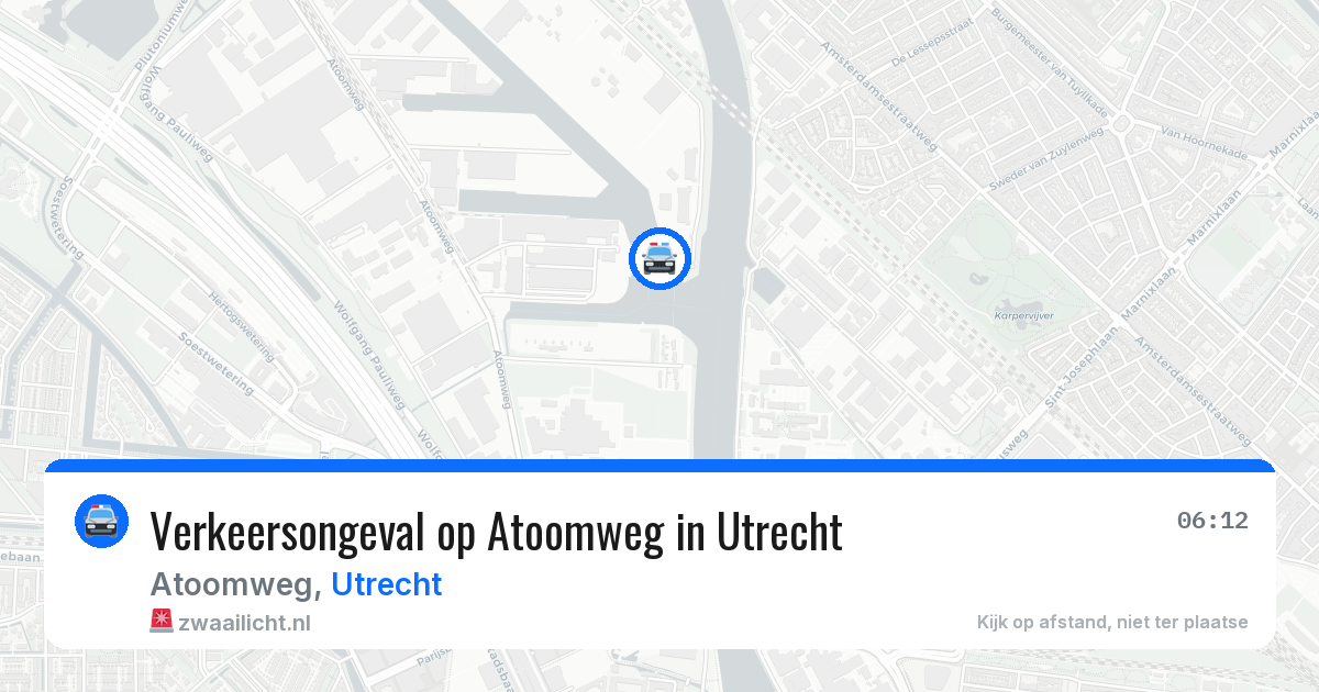 Verkeersongeval op Atoomweg in Utrecht — 16 apr 2026