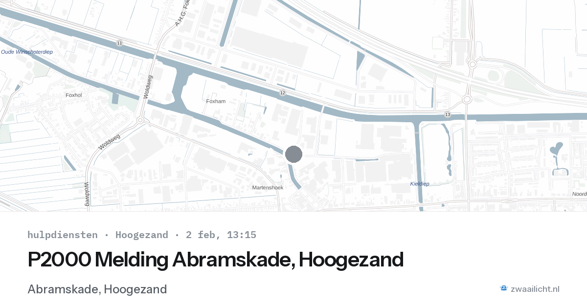 P2000 Melding Abramskade, Hoogezand — 2 feb 2026