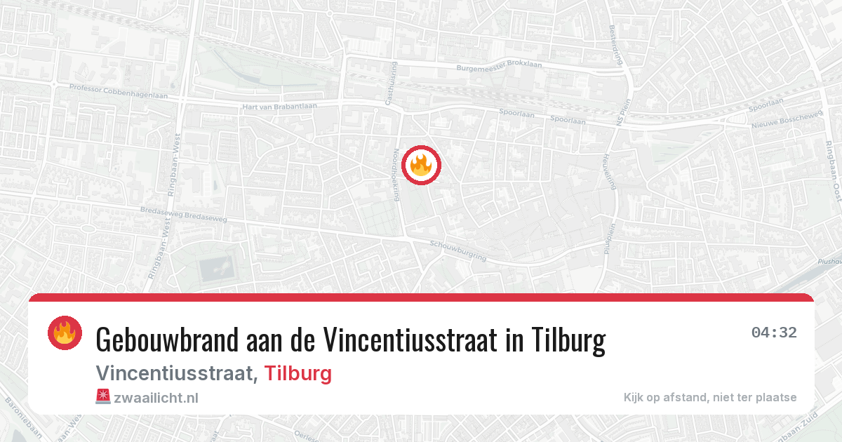 Gebouwbrand aan de Vincentiusstraat in Tilburg — 28 jul 2026