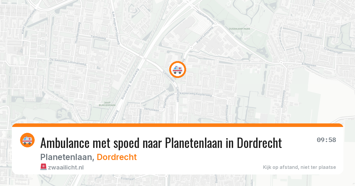 Ambulance met spoed naar Planetenlaan in Dordrecht — 7 mei 2026