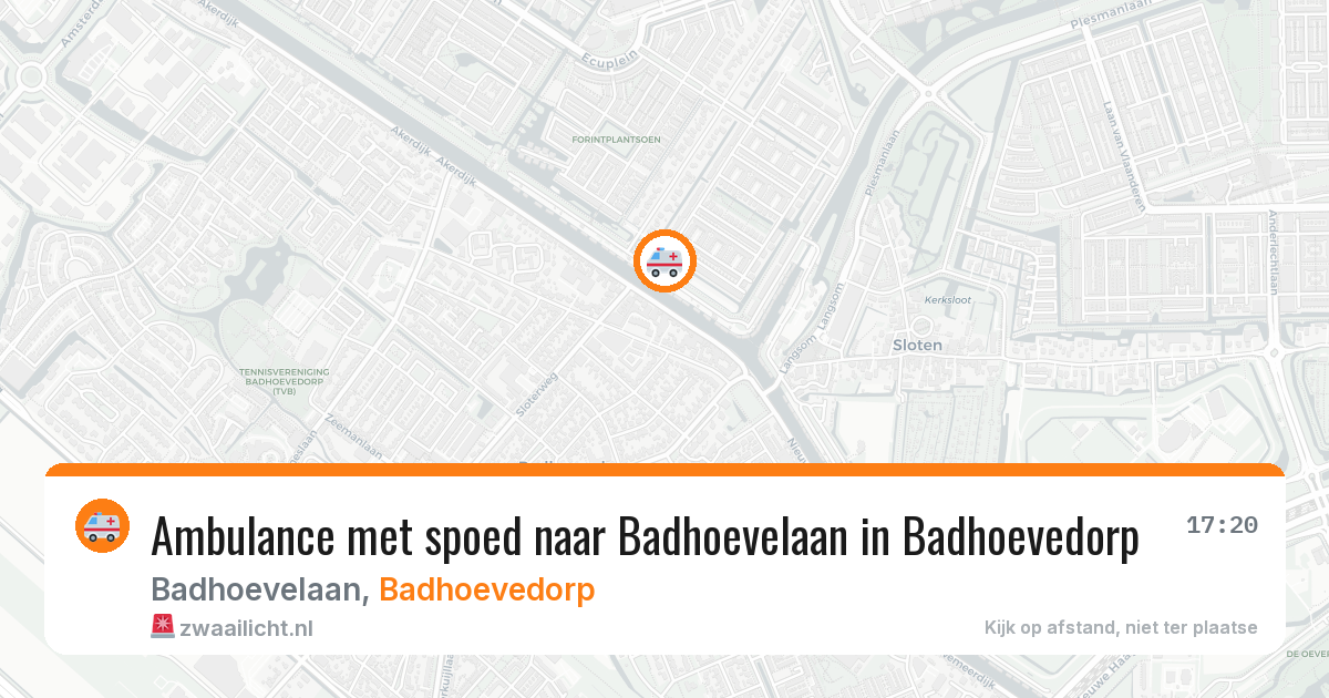 Ambulance met spoed naar Badhoevelaan in Badhoevedorp — 9 aug 2026
