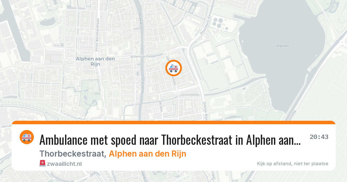 Ambulance met spoed naar Thorbeckestraat in Alphen aan den Rijn — 4 apr 2026