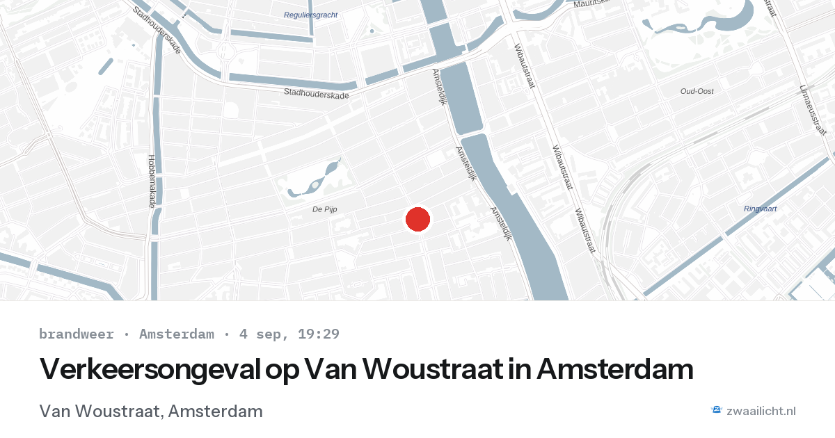 Verkeersongeval op Van Woustraat in Amsterdam — 4 sep 2026