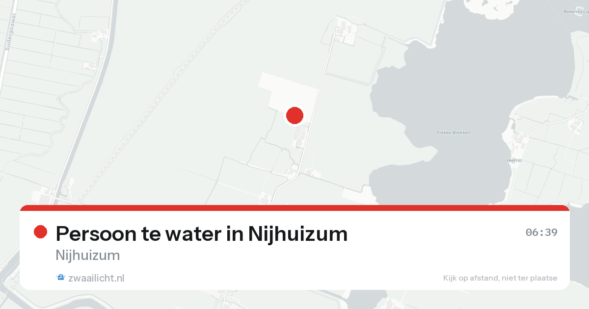 Persoon te water in Nijhuizum — 20 aug 2026