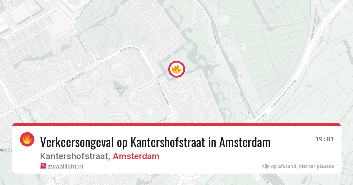Verkeersongeval op Kantershofstraat in Amsterdam — 16 mrt 2026