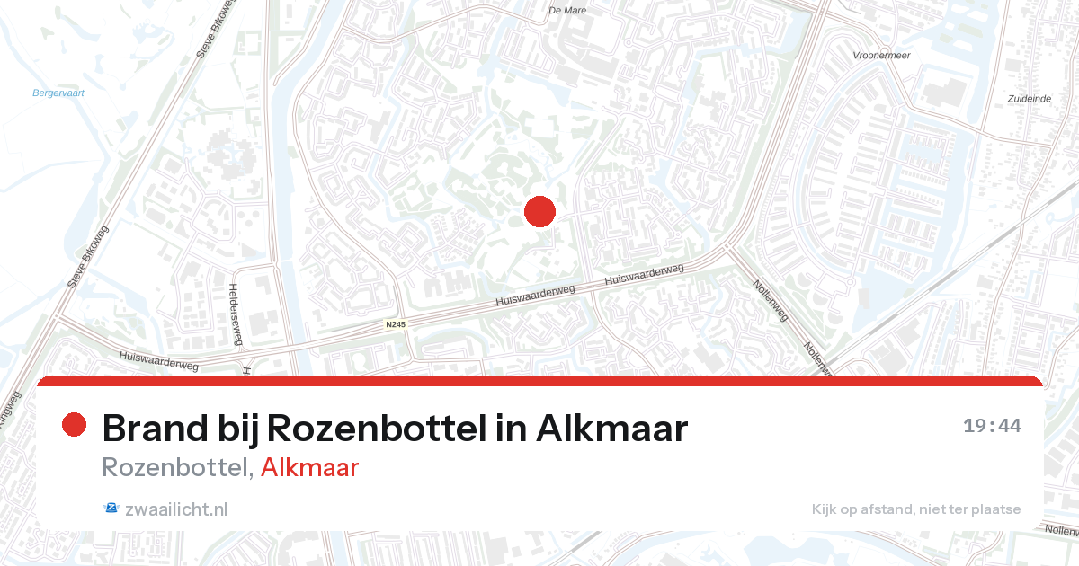 Brand bij Rozenbottel in Alkmaar — 28 aug 2026