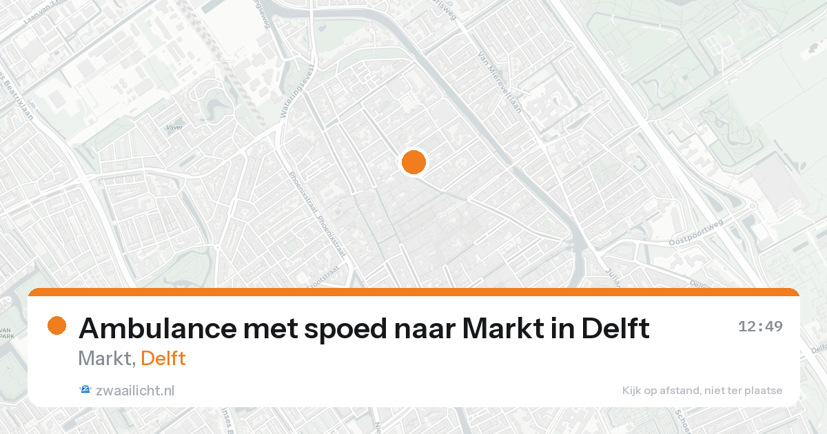 Ambulance met spoed naar Markt in Delft — 15 aug 2026