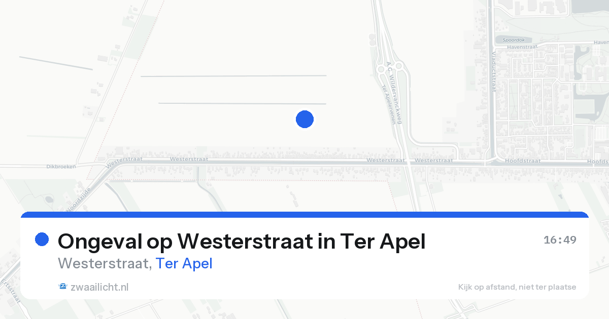 Ongeval op Westerstraat in Ter Apel — 18 aug 2026