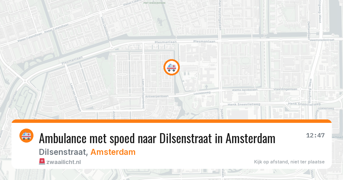 Ambulance met spoed naar Dilsenstraat in Amsterdam — 13 mei 2026