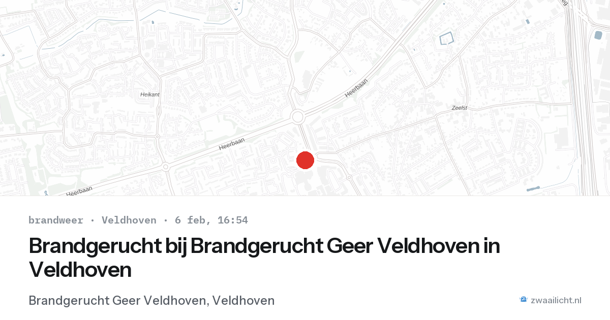 Brandgerucht bij Brandgerucht Geer Veldhoven in Veldhoven — 6 feb 2026