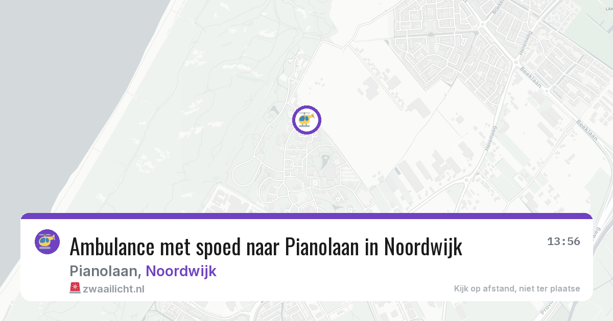 Ambulance met spoed naar Pianolaan in Noordwijk — 7 mei 2026
