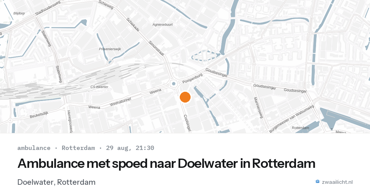 Ambulance met spoed naar Doelwater in Rotterdam — 29 aug 2026
