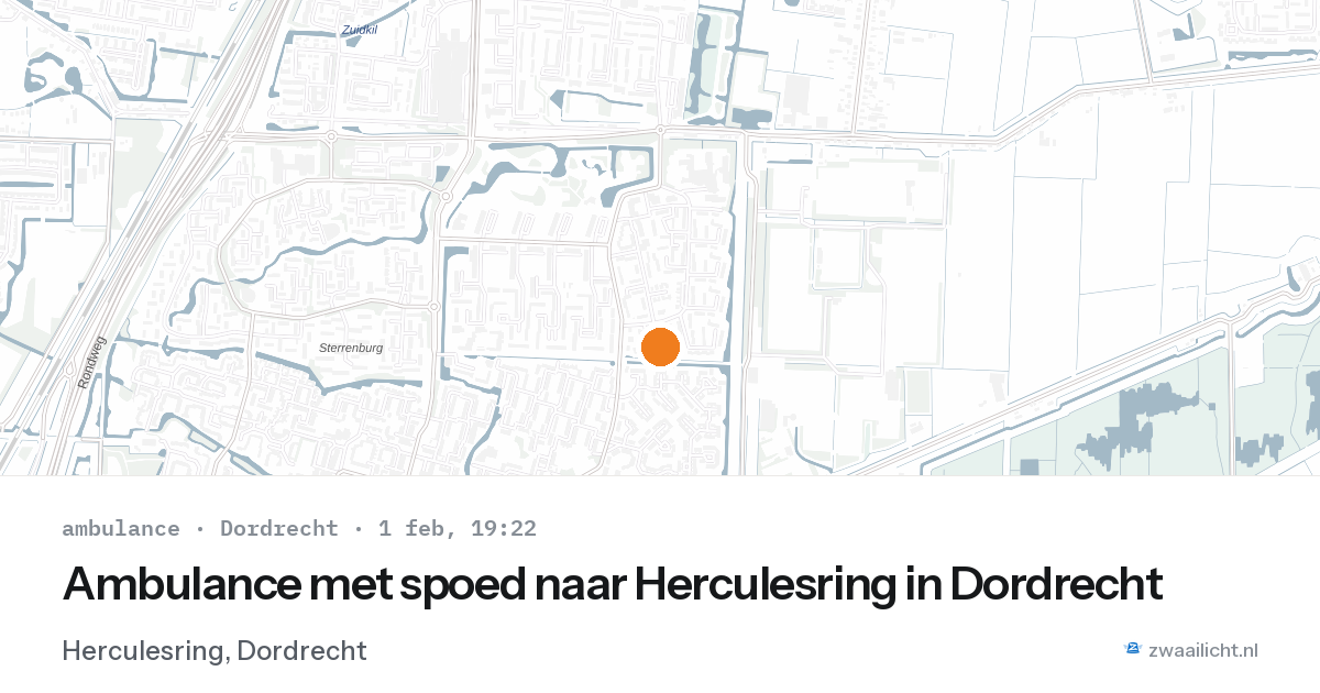 Ambulance met spoed naar Herculesring in Dordrecht — 1 feb 2026